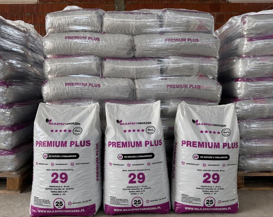 Groszek Premium Plus 29 MJ/kg workowany sprzedaży również pellet