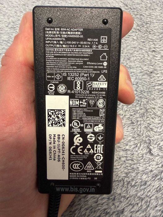 Оригінальний блок живлення для ноутбука DELL 19.5V, 3.34A, 65W