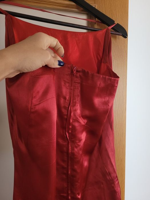 Vestido comprido bordeaux