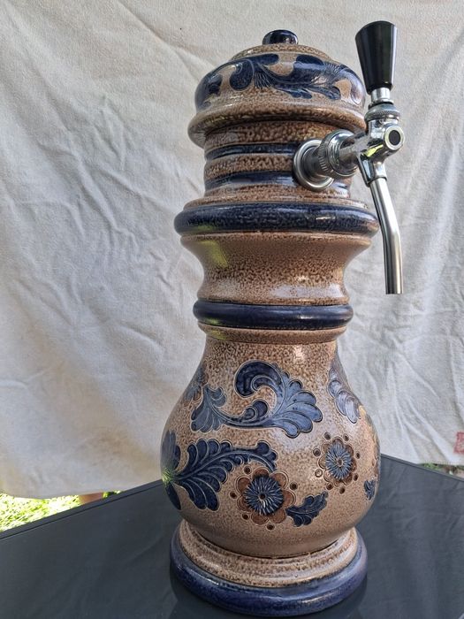 Piekny, CERAMICZNY, rustykalny NALEWAK do piwa