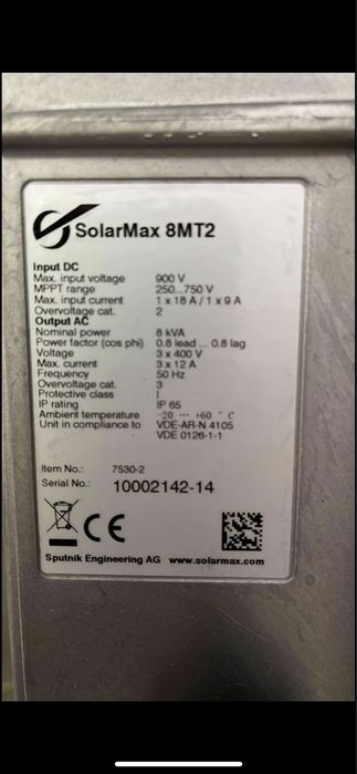 Falownik 9 KwP SolarMax SM 8MT2 gwarancja !!!