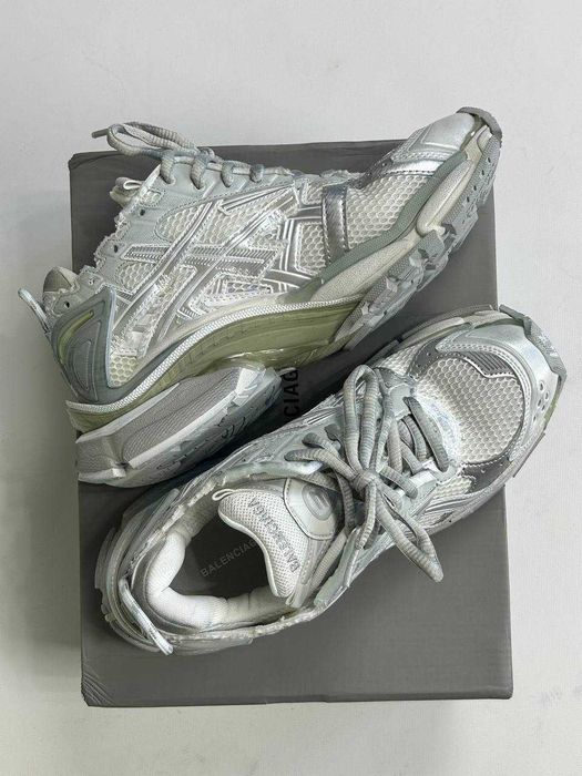 BALENCIAGA Runner кроссовки металлик кеди кеды кросівки білі 42 43 44