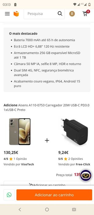 Smartphone Motorolla G06 Power