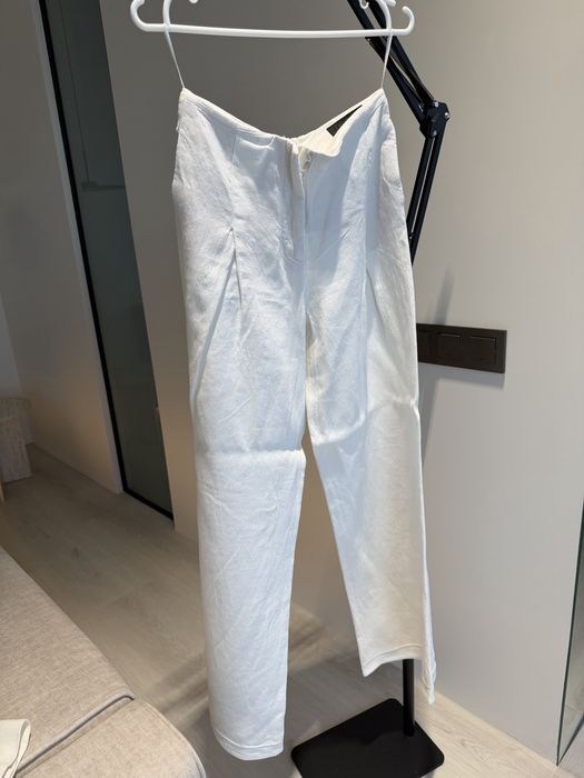 Костюм піджак та брюки білий з 100% льону Zara XS/S