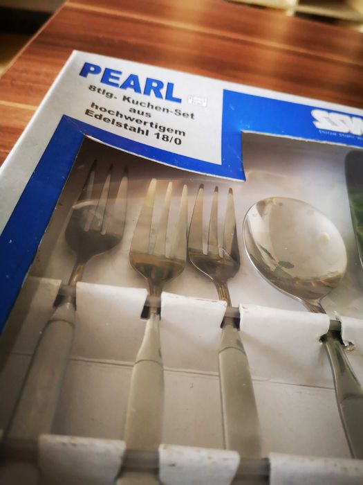 Zestaw SZTUĆCE SSW Pearl deserowe 8 częściowy komplet do CIASTA