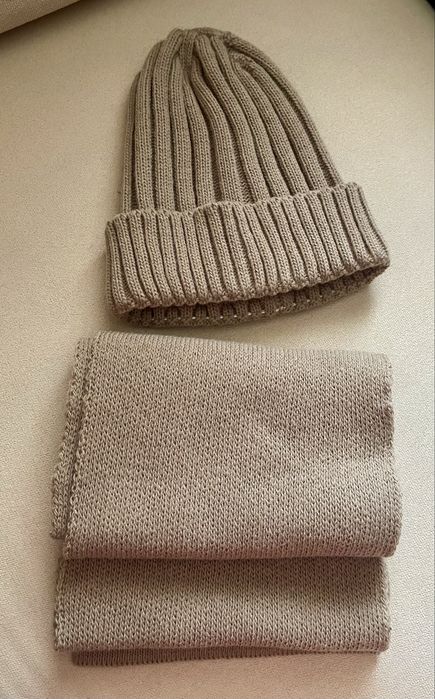 Шапка + шарф , набор демисезонный для девочек и девушек