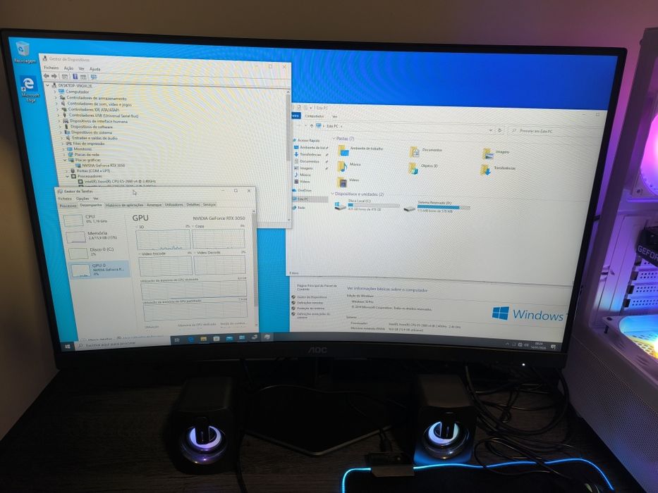 PC Gaming 3050RTX 16 Ram + Ecrã+ Periféricos 3x S/ Juros