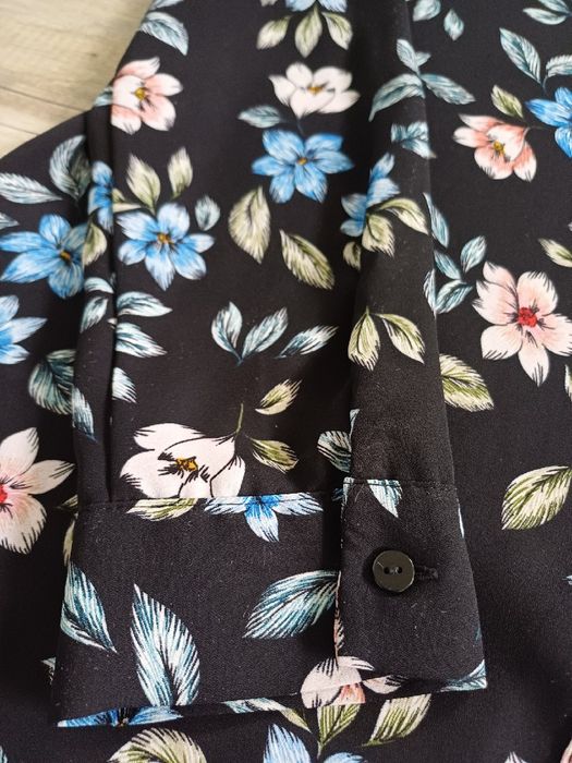 Czarna koszula w kwiaty Primark 36 S