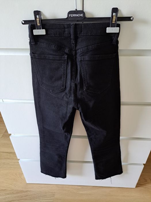 Calças de ganga boca de sino pretas xs 32