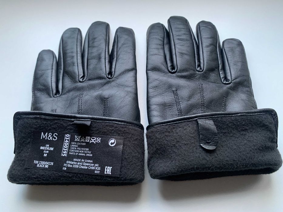Кожаные фирменные мужские перчатки  Marks & Spencer (Англия)