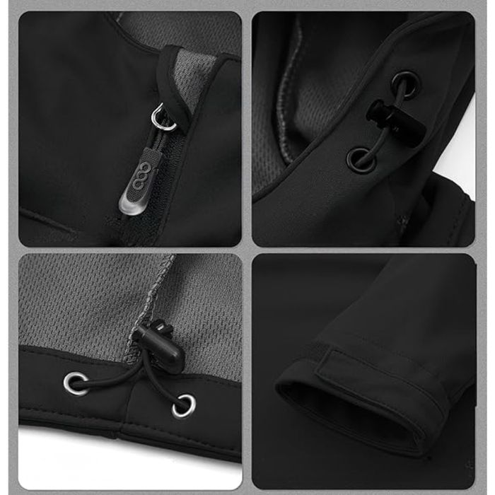 Męska Kurtka Softshell Wodoodporna 8000 mm z Kapturem Czarna S Lekka