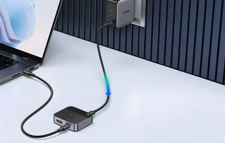 UGREEN przełącznik DisplayPort USB-C 2x1 8K 60Hz 4K 240Hz DP1.4, A-