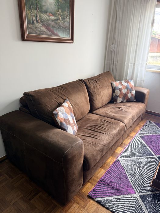 Sofa 3 lugares / Cama  (Castanho)