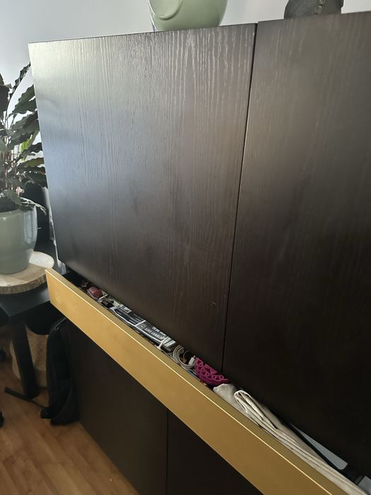 Aparador sala  em carvalho escuro - madeira maciça- excelente estado