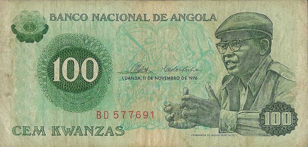 Notafilia - Notas antigas de Angola, Kwanzas (1976 - Agostinho Neto)