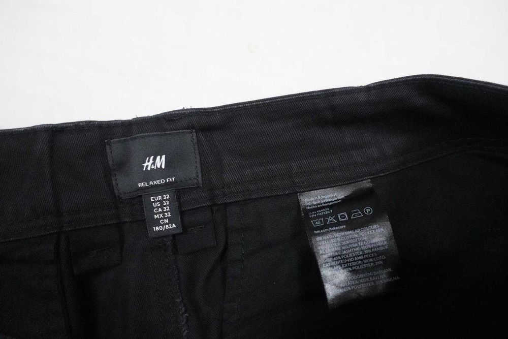 Spodnie H&M Szerokie Czarne Cargo Opium Utility Baggy 32 M