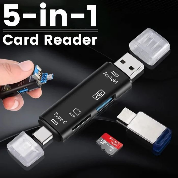Кардрідер 5в1 USB Type C to SD card TF card adapter OTG