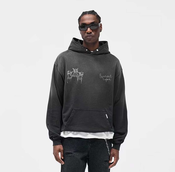 Кофта худі Represent Hand Drawn Thoroughbred Hoodie jordan off white cortez trapstar