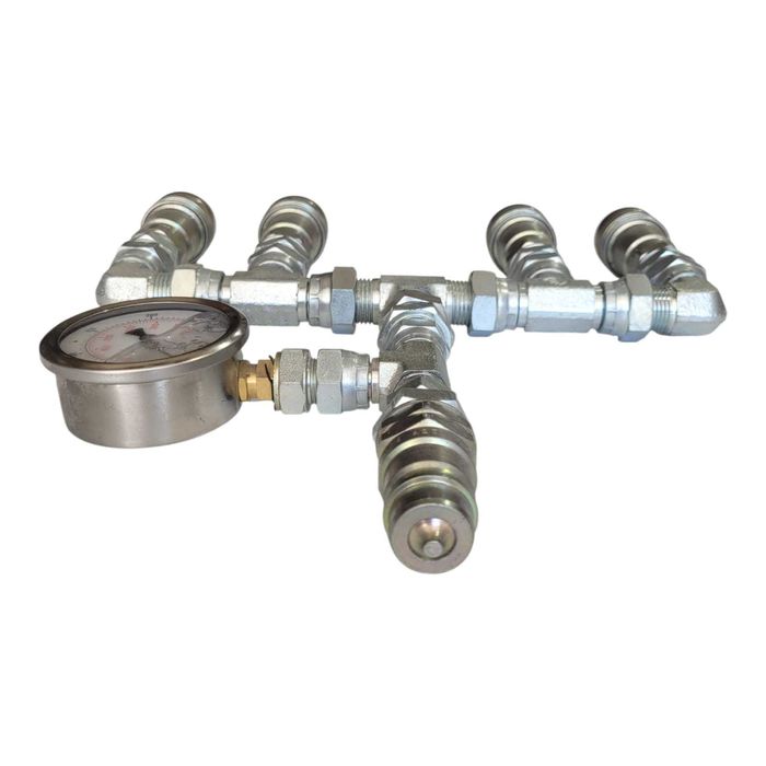 Kit de Engates Hidráulicos / CO₂ – 1 Entrada + 4 Saídas com Manómetro