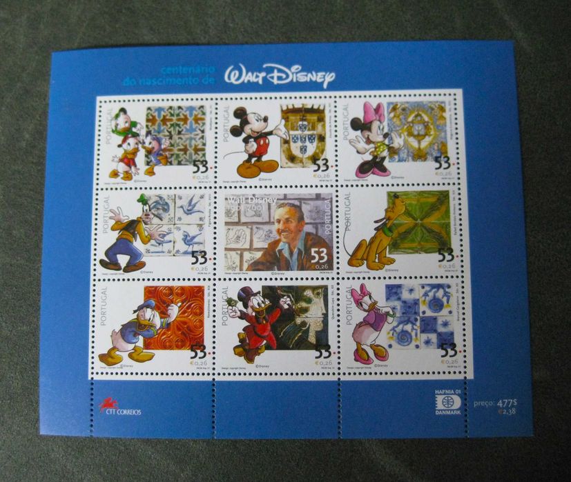 Folha Miniatura Nº 17 – Centenário do Nascimento de Walt Disney