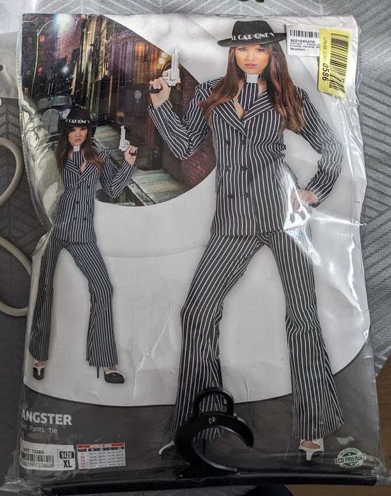 Kostium gangsterski, przebranie, cosplay, nieużywany, 3 częściowy, XL