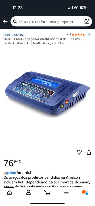 SKYRC E680 Carregador multifuncional de 8 A LiPo