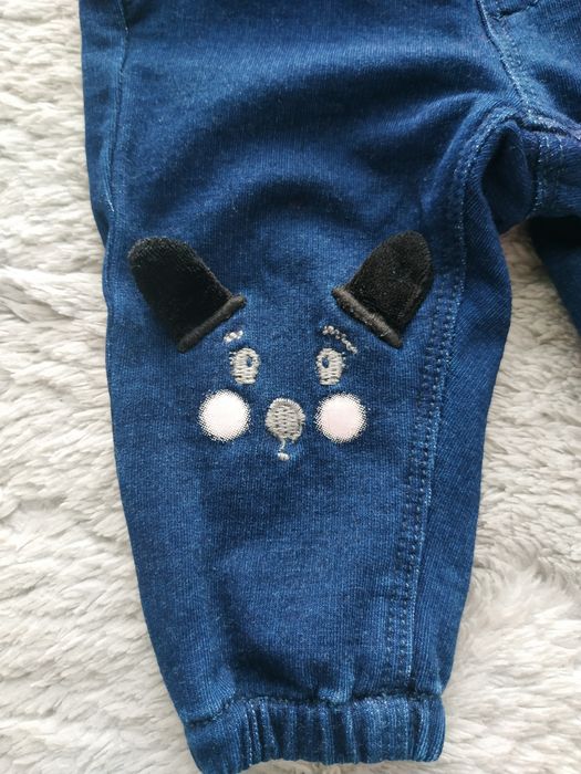 Spodnie dla dziewczynki/miękki jeans/króliczki/name it/r. 56