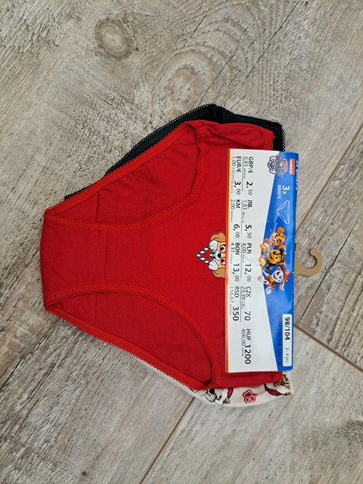 Majtki, figi dziewczęce - Psi Patrol - 3 pak - rozm 98/104