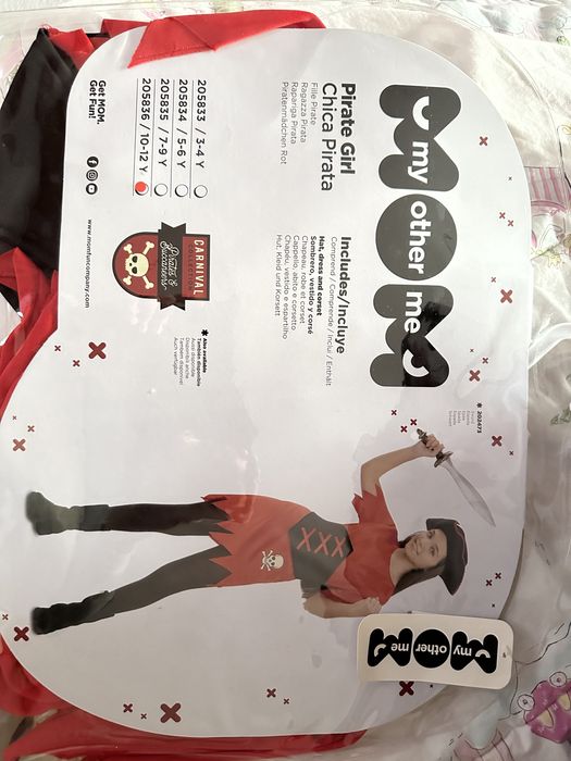 Roupa pirata menina carnaval 10-12 anos.