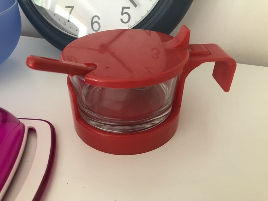 Zestaw do kuchni cukiernica maselniczka zegar Ikea miska misa