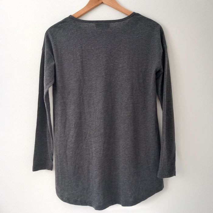 Gładka koszulka oversize T-shirt z długim rękawem
