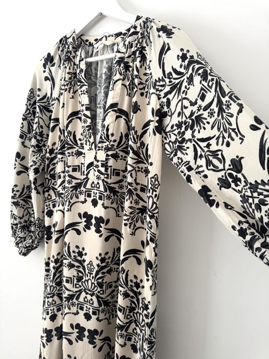 H&M sukienka midi z wiskozy Boho