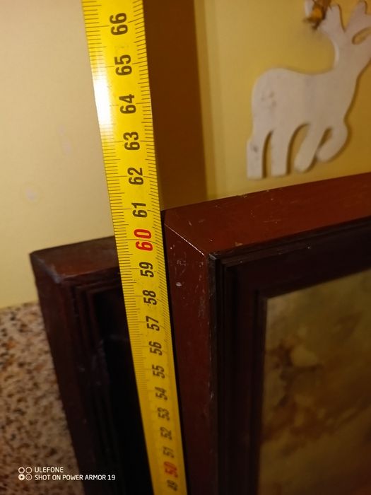 Obraz olej PRL w ramie