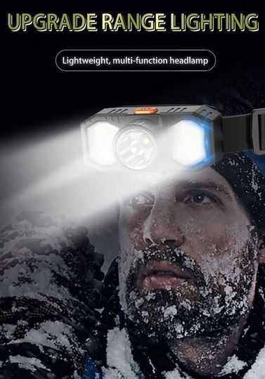 Lanterna de cabeça LED - bateria de lítio - NOVA