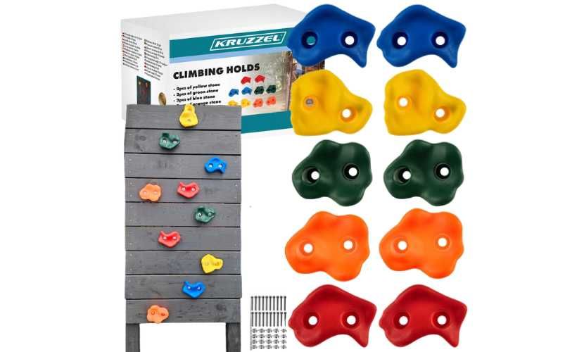 Uchwyty wspinaczkowe 10 sztuk dla dzieci Różne kształty i kolory NOWE