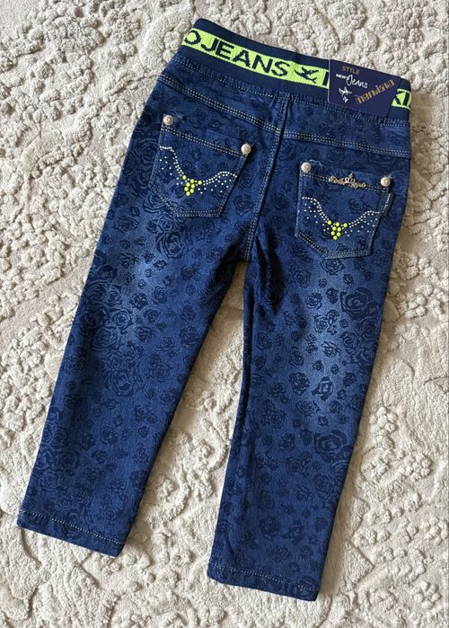 Дитячі демісезонні джинси на резинці для дівчинки 92-122 2-7 років