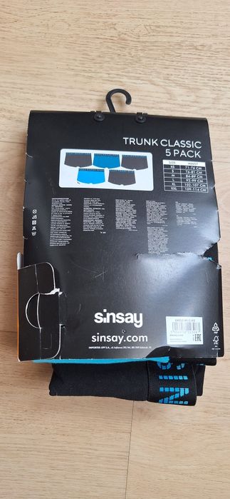 Nowe bokserki Sinsay XS zestaw 5 szt