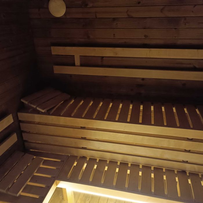 Sauna Ogrodowa QUADRO, Opcje: Piec na Drewno i Elektryczny, LED Kolory