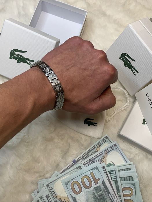 Браслет Lacoste/сріблястий браслет лакоста