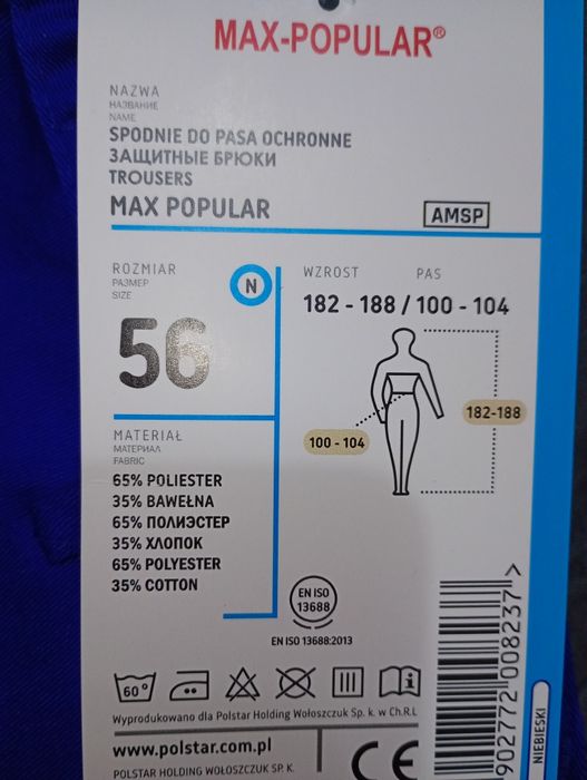 Spodnie robocze/ochronne męskie-dostępne 4pary