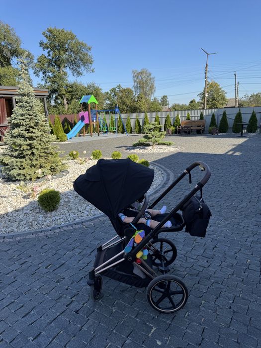 Коляска Cybex Priam 4.0 Black 2025 (комплект 3в1)