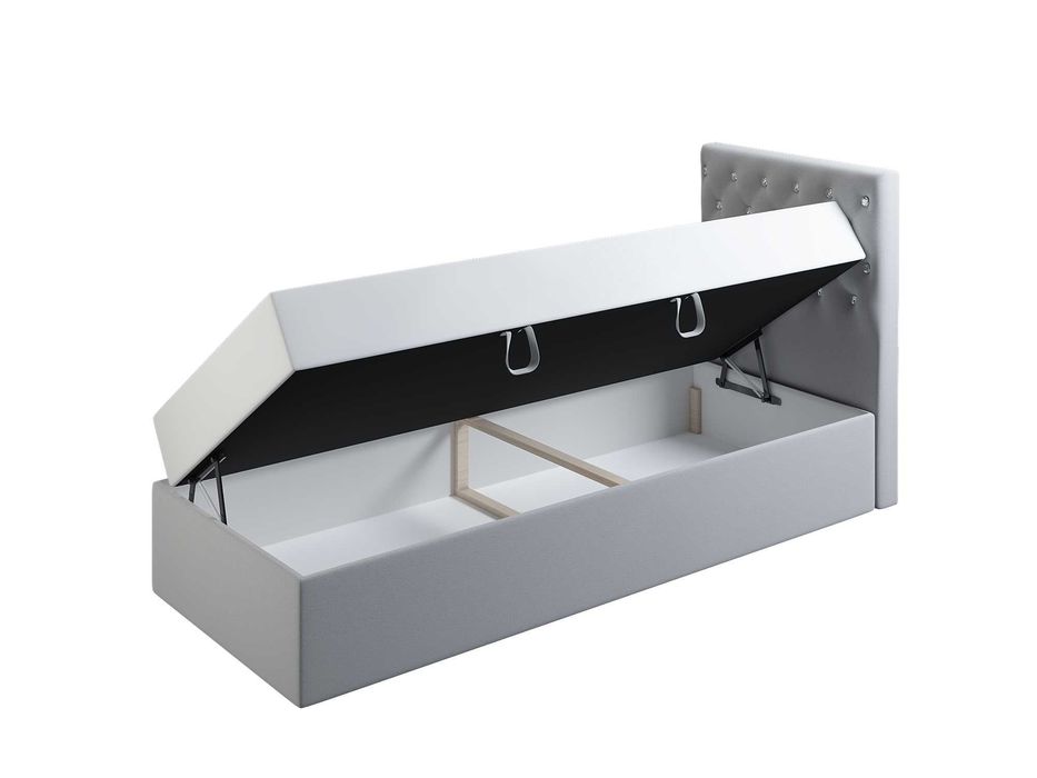 Łóżko z pojemnikiem i materacem MILO 100x200 +panel boczny