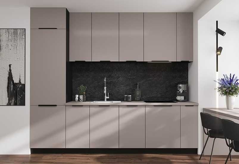 Gotowy zestaw mebli kuchennych 285 cm szerokość KOLOR kaszmir /czarny