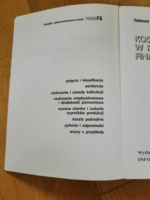 Koszty w rachunkowości finansowej
Tadeusz Naumiuk