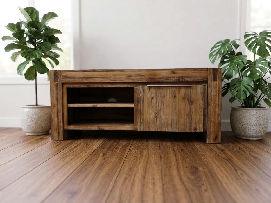 Komoda drewniana pod telewizor, szafka RTV, na buty. 120 cm. Styl rustykalny