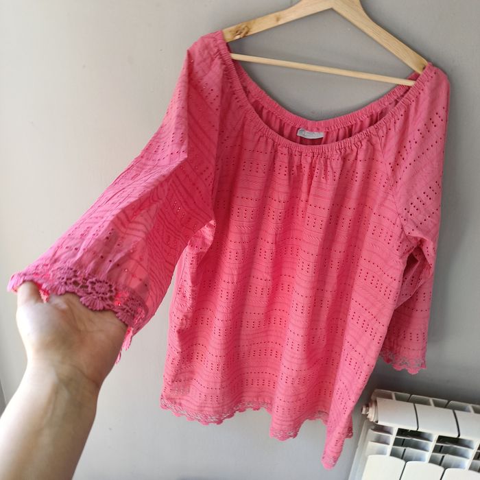 Gina Benotti 54 7XL koronkowa bluzka damska bawełna casual