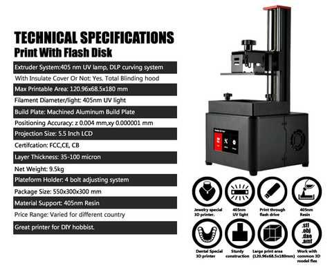 Wanhao D7 Plus impressora resina64283854605443121