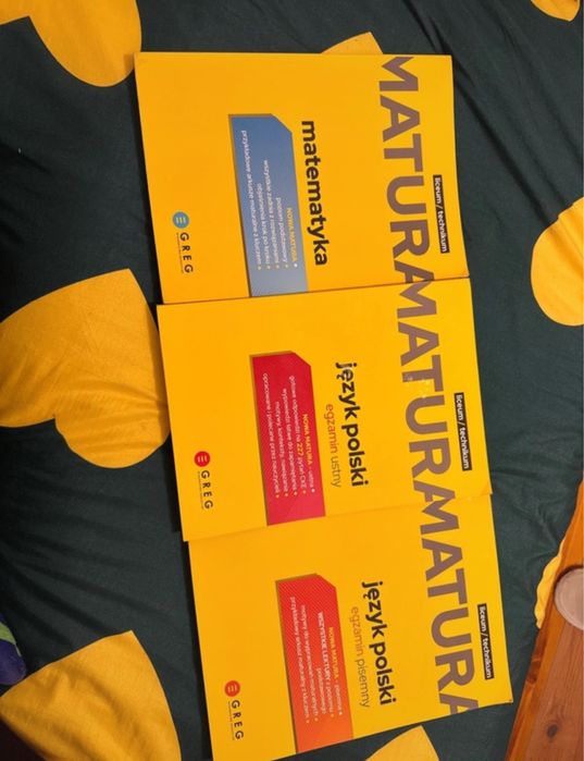 GREG - Zestaw książek do Matury, Matematyka, J. Polski Pisemny i Ustny