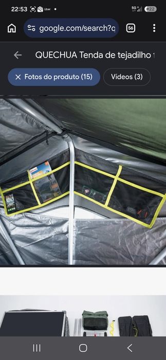 Tenda Tejadilho Quechua Com Avancado Fresh and Black 2 Pax