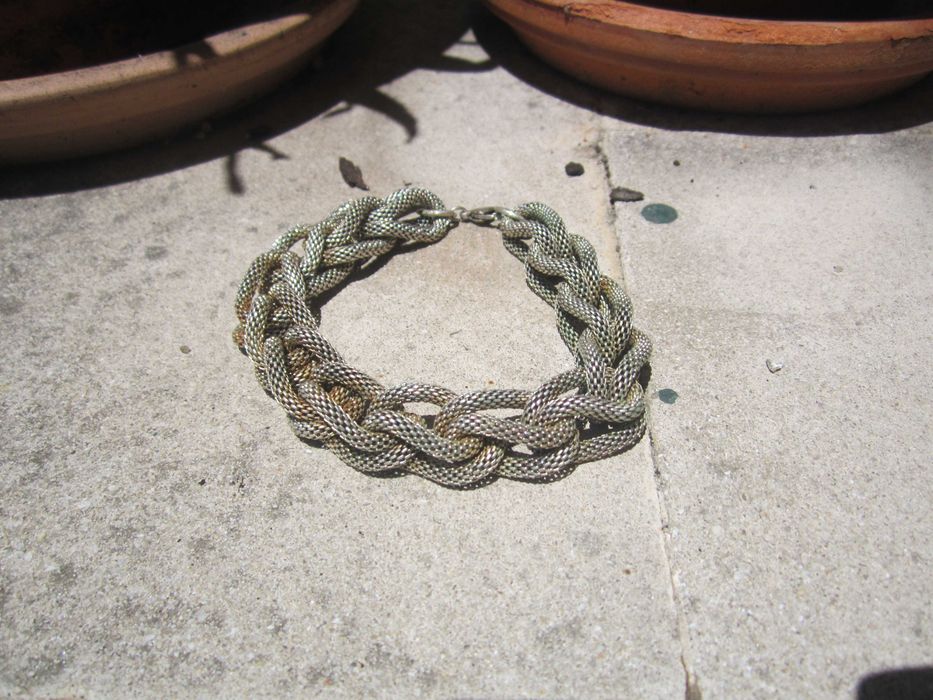 Pulseira de malha trançada ("braided mesh") vintage
